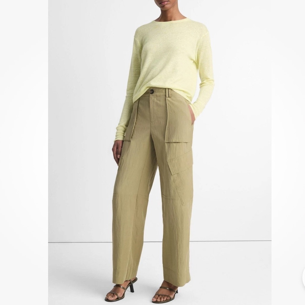 Vince Tan Wide-Leg Cargo Pants - Picture 3 of 4